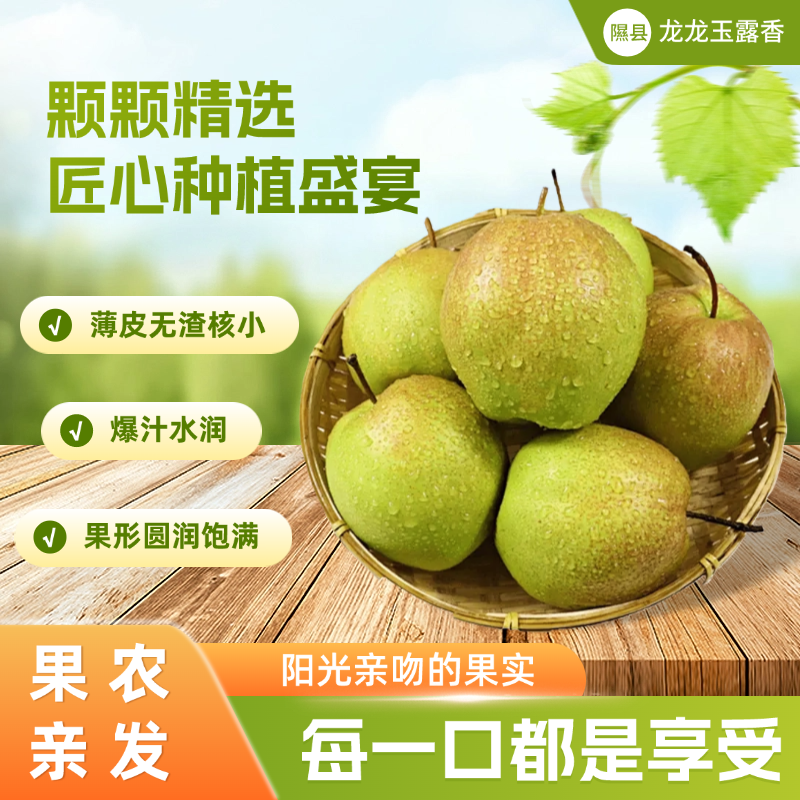 隰县梨正宗玉露香梨果园直发绿色食品脆甜无渣汁水多梨脆甜高原梨