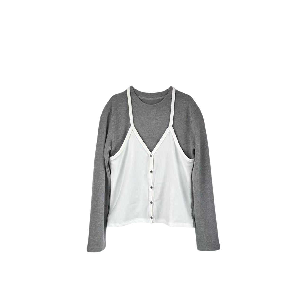 韩版新款两件套拼色冬季季气质上衣