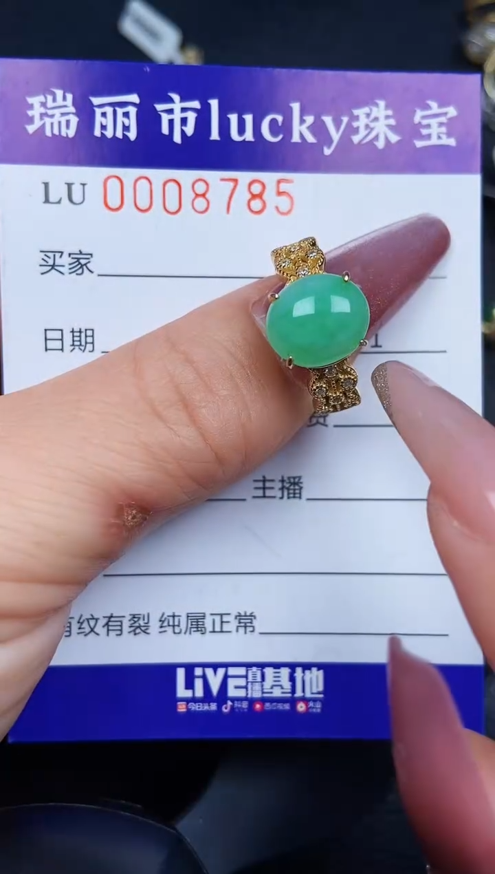 翡翠银S925镶嵌颈饰8785
