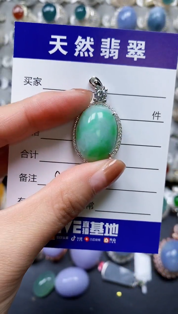 【闪购商品】翡翠颈饰银S925镶嵌0082