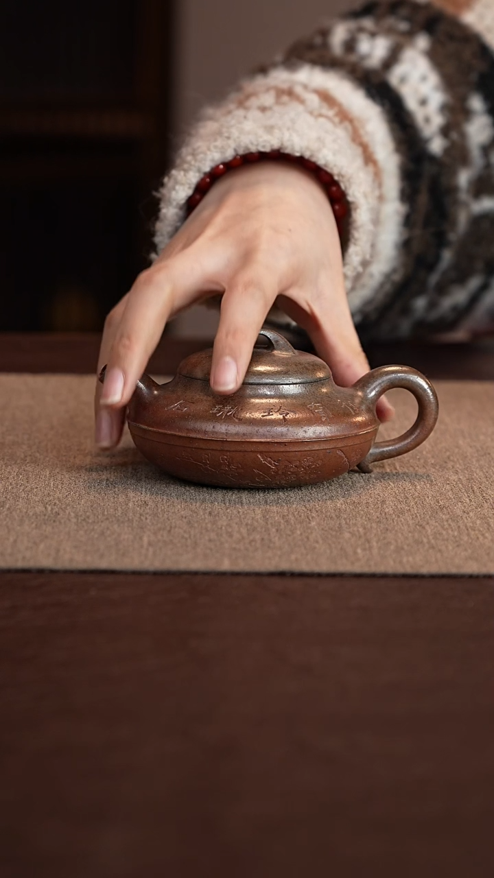 【闪购商品】紫砂茶壶青段柴烧线圆