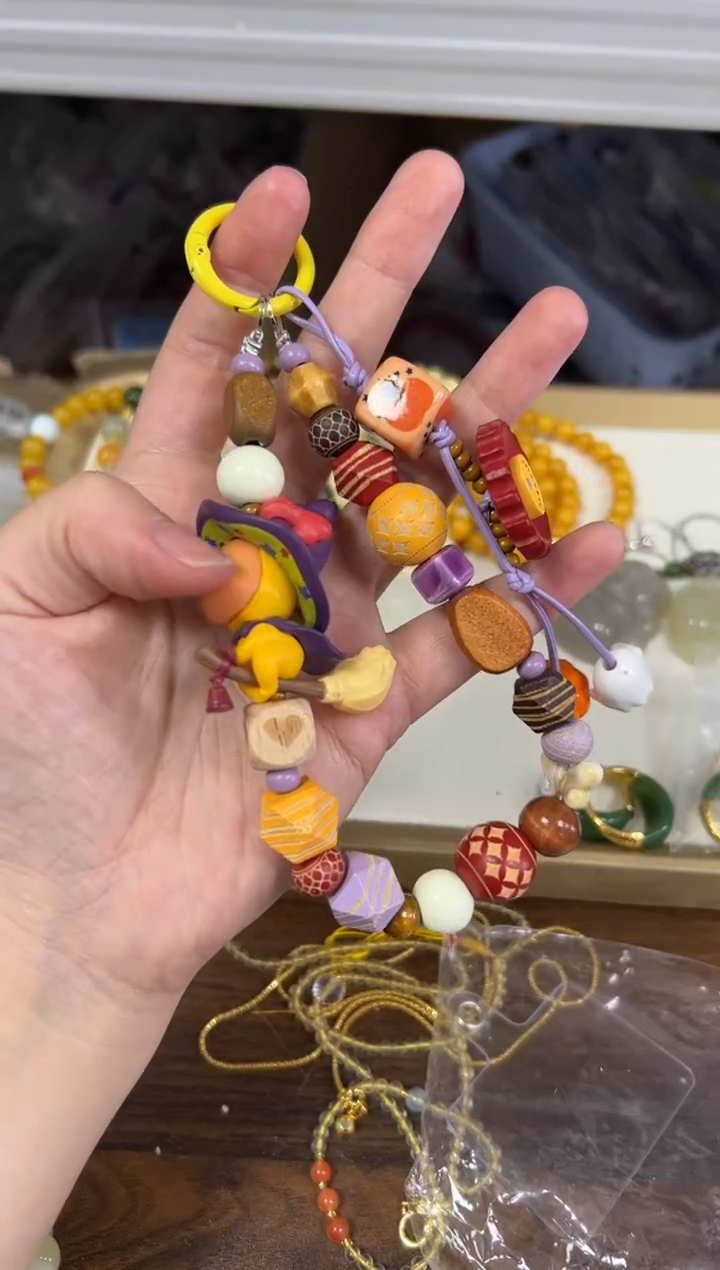 檀香木吊坠檀木女巫星星人编制款挂件[5388]