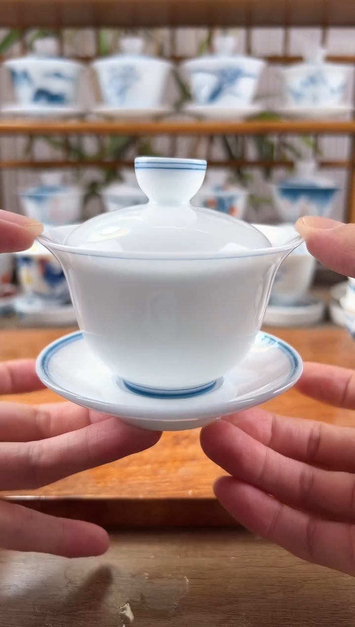 全品高冰玄纹150ml三才盖碗