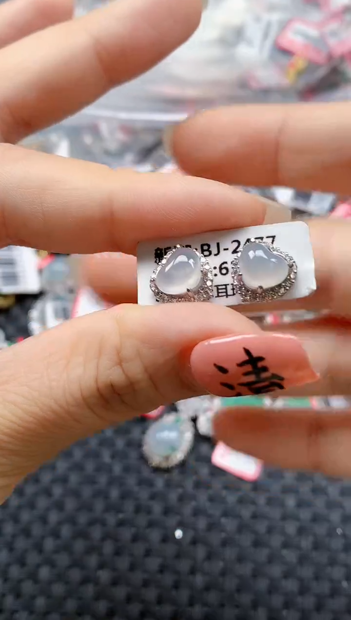 银S925镶嵌戒指翡翠天然A货缅甸翡翠