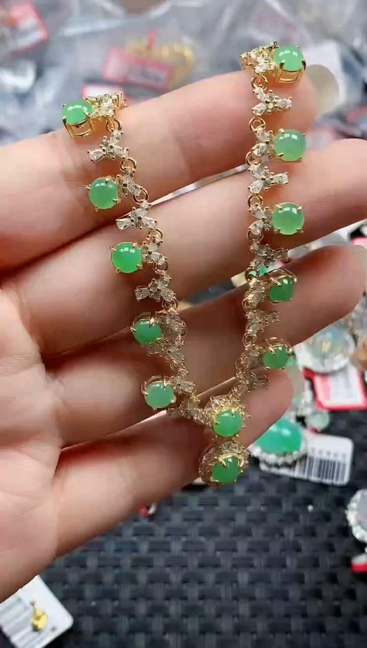 银S925镶嵌戒指翡翠天然A货缅甸翡翠