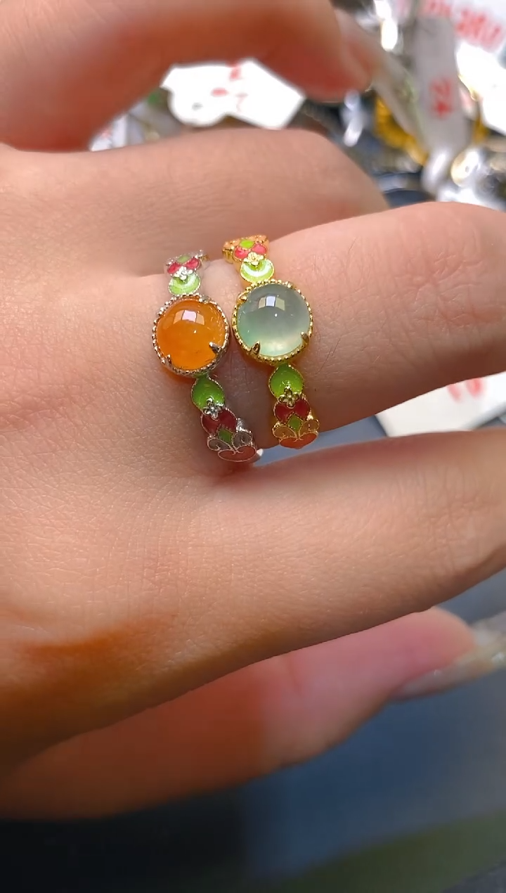 【闪购商品】翡翠耳饰银S925镶嵌天然A货翡翠1