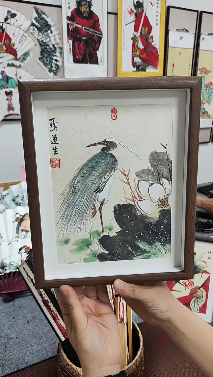 国画中号摆台-手绘国画-一路连升