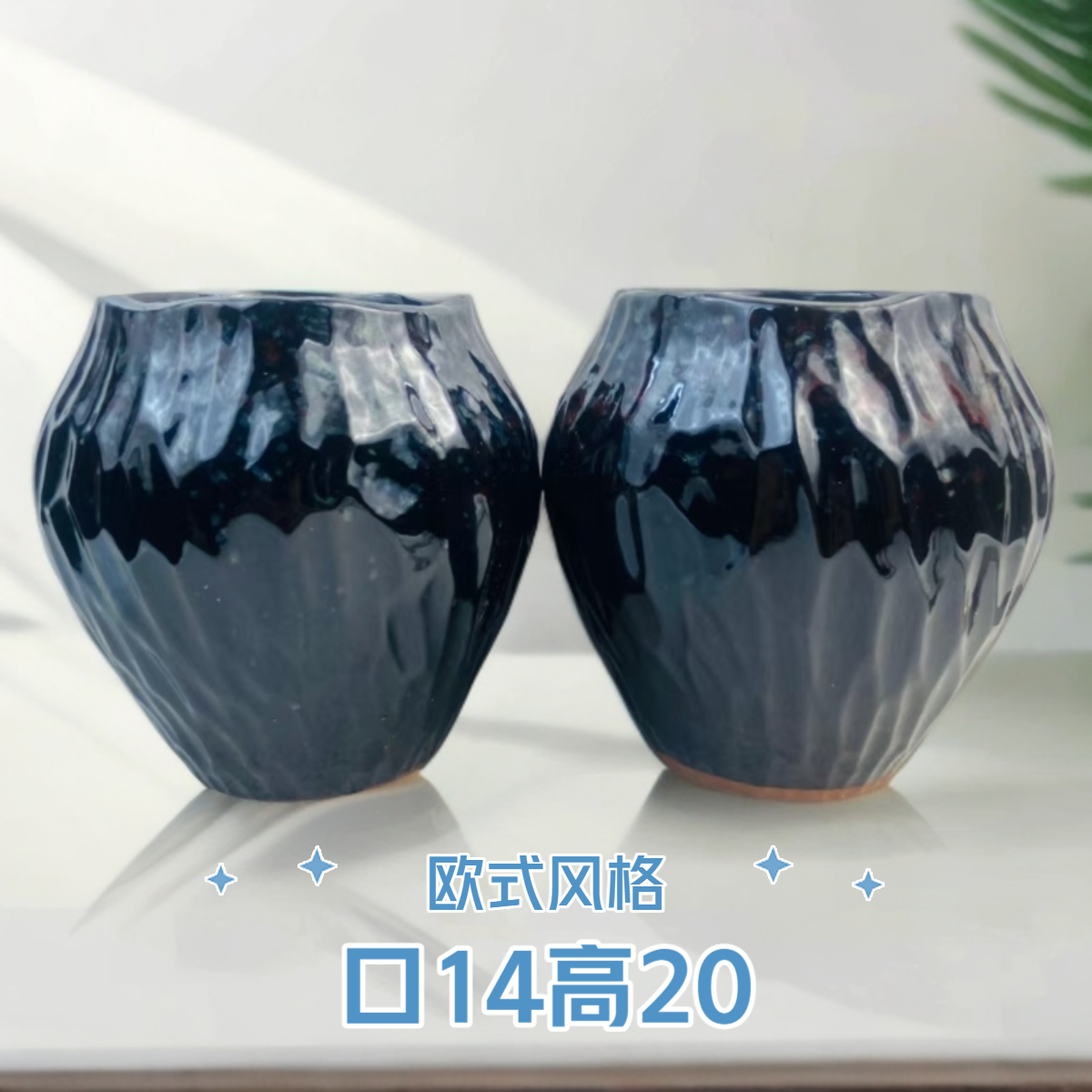 3005花边菱形老桩飘枝九尾狐兰花多肉花盆粗陶绿植人工