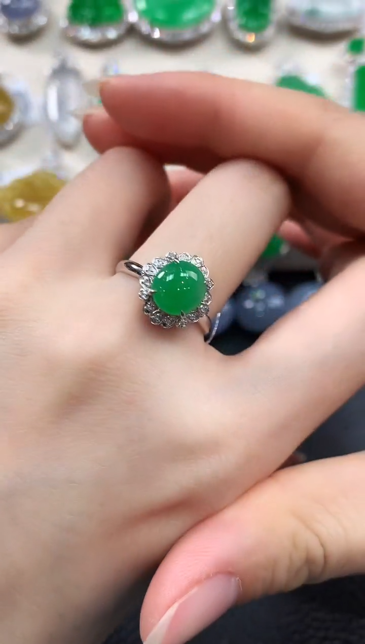 【闪购商品】翡翠戒指18K金镶嵌B45  多样性一件发货 