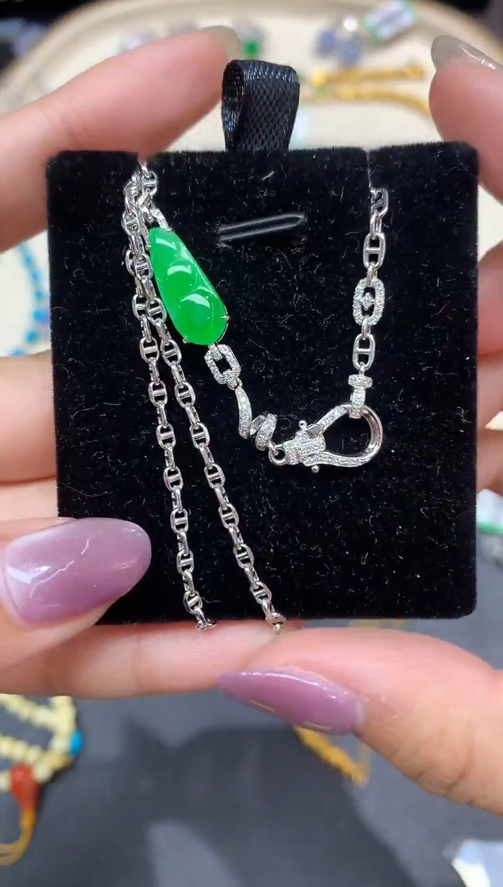 套链18K金镶嵌翡翠套链A14|9800