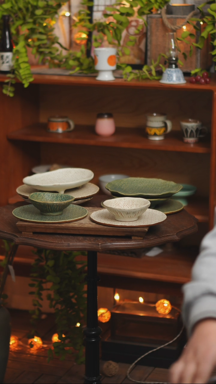 【闪购商品】碗原创工作室粗陶设计  绿色一套 白色一套