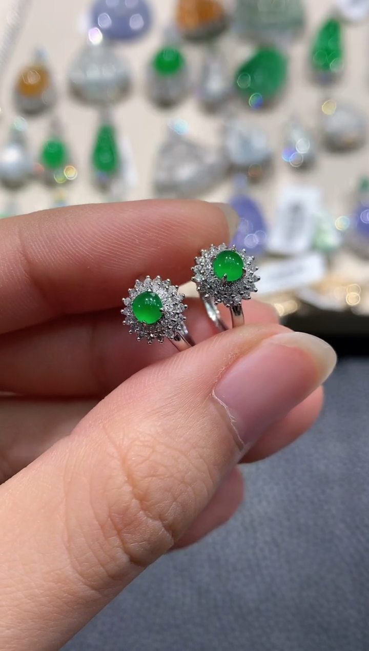 【闪购商品】翡翠耳饰18K金镶嵌b88   多样性一件发货 