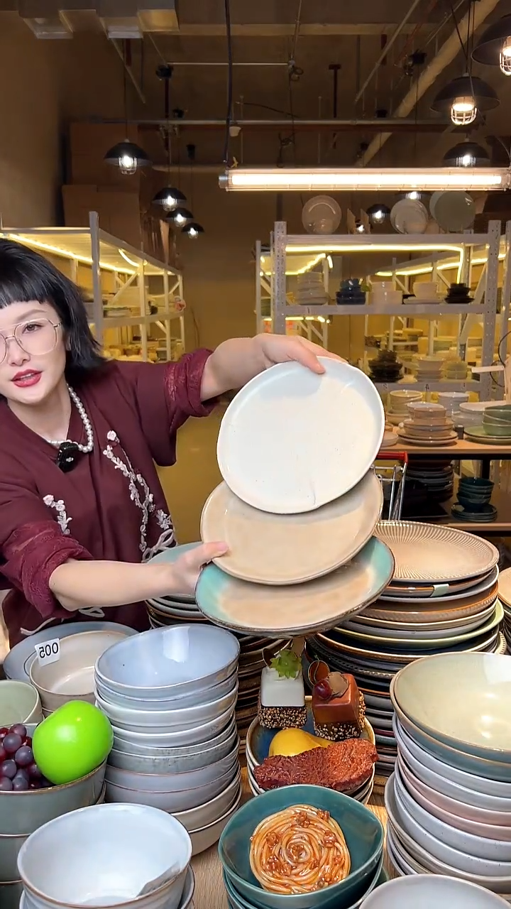 瓷428外贸尾货高温釉下彩陶瓷餐具默认微瑕