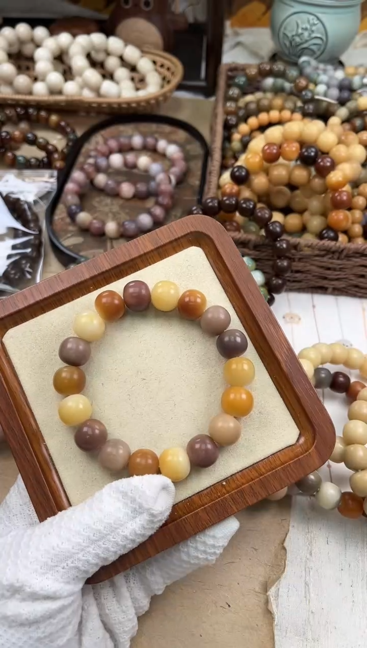 手串菩提根/象牙果a384干磨玫瑰微瑕15