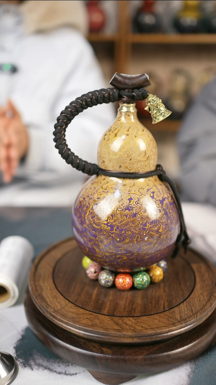 【闪购商品】073精品大漆酒葫芦送网兜漏斗