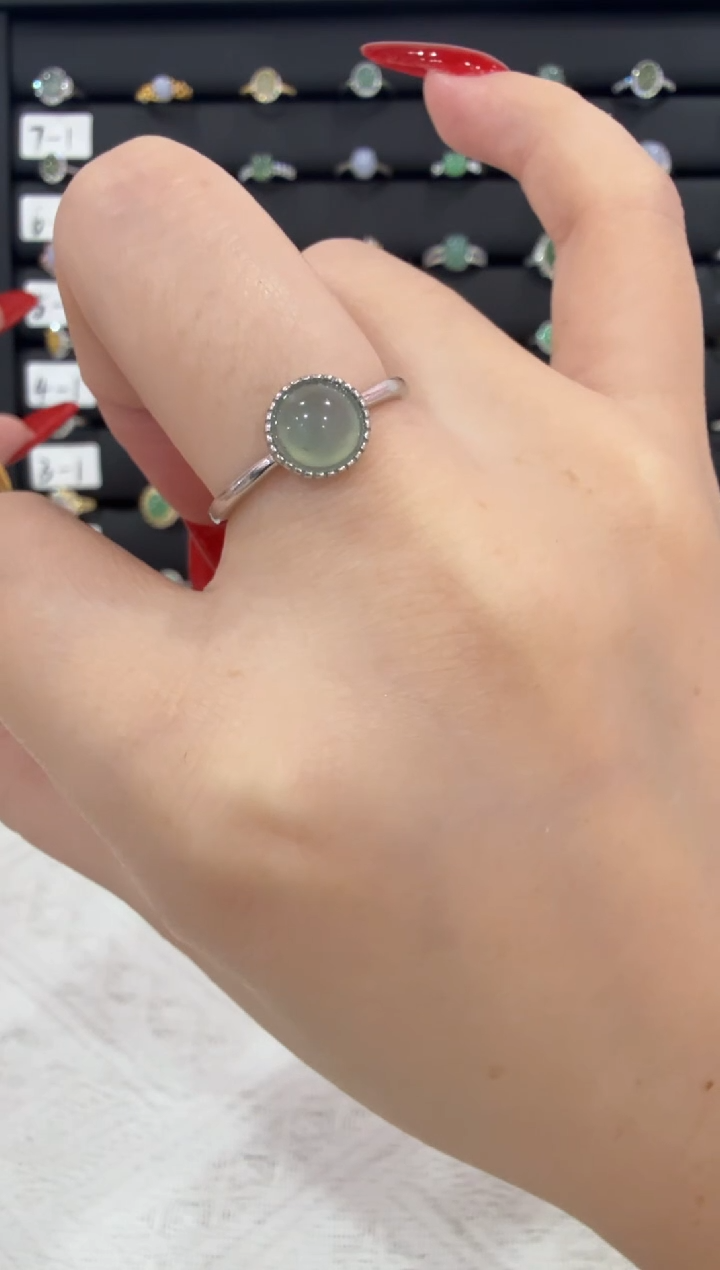 银S925镶嵌戒指翡翠008
