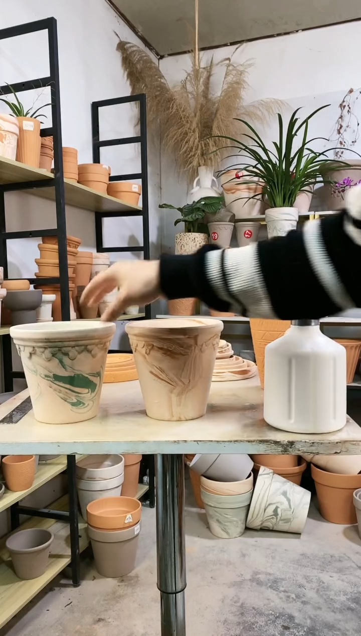 【闪购商品】红陶16*15双色巴洛克组合 2盆无托