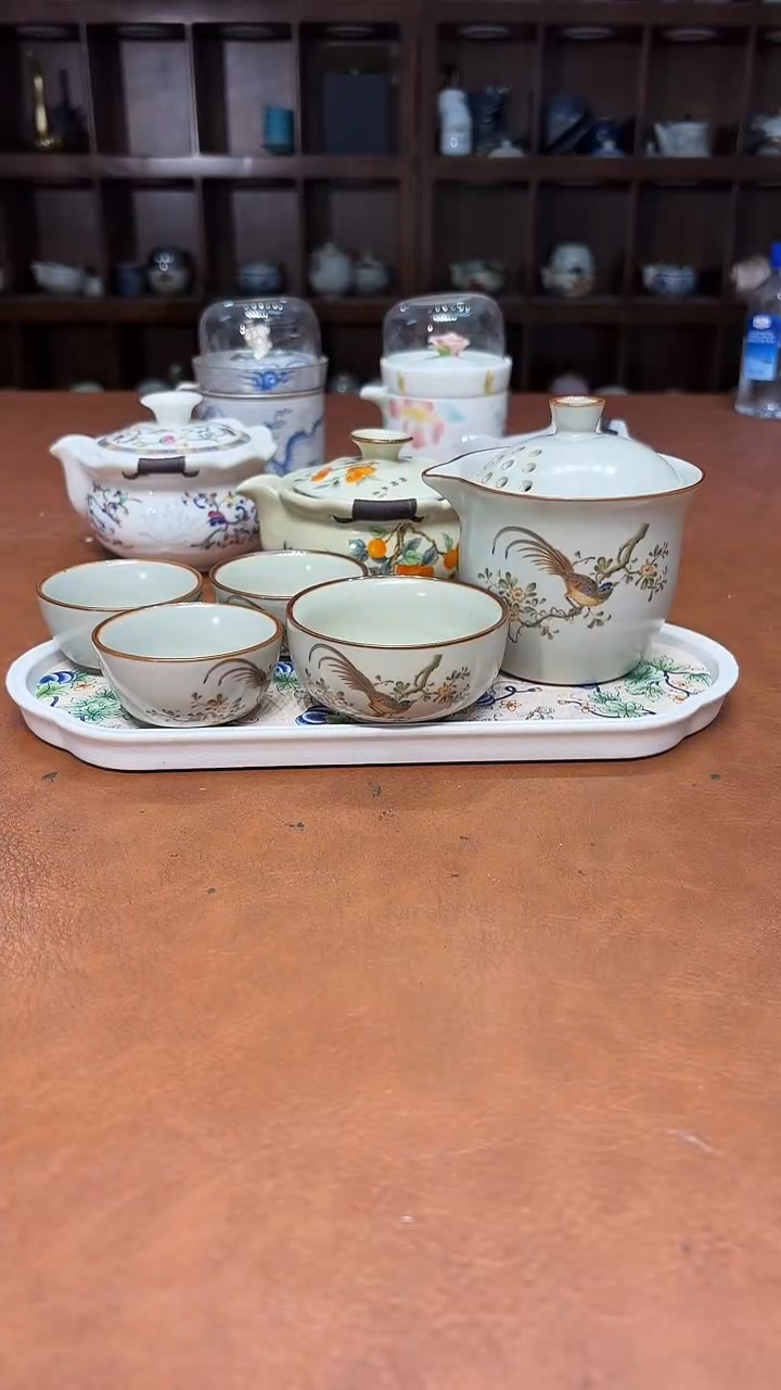 365带茶盘这套高雅艺术茶具清好看