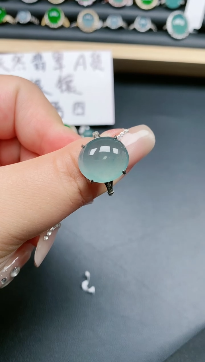 翡翠戒指银S925镶嵌111111