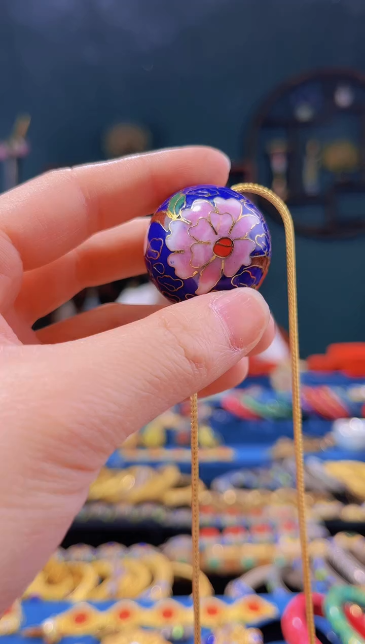 【闪购商品】非遗景泰蓝3.0大珠子+链子 宝蓝