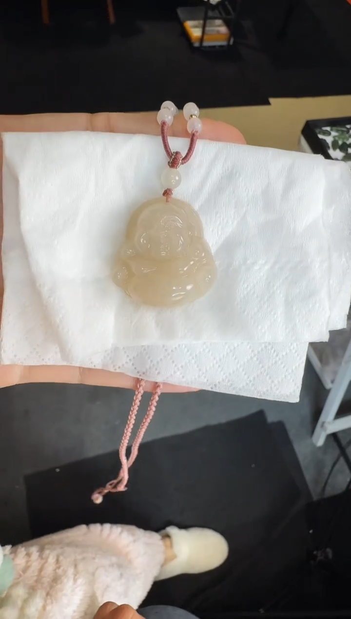 【闪购商品】和田玉颈饰未镶嵌30藕粉佛公
