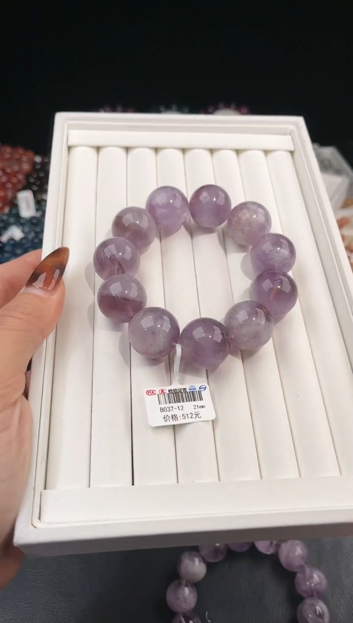 【闪购商品】水晶手链未镶嵌多样性发一紫兔毛21mm