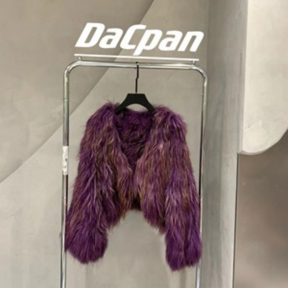 人造皮草 CP994【月光宝盒】双面编织V领貉子毛外套