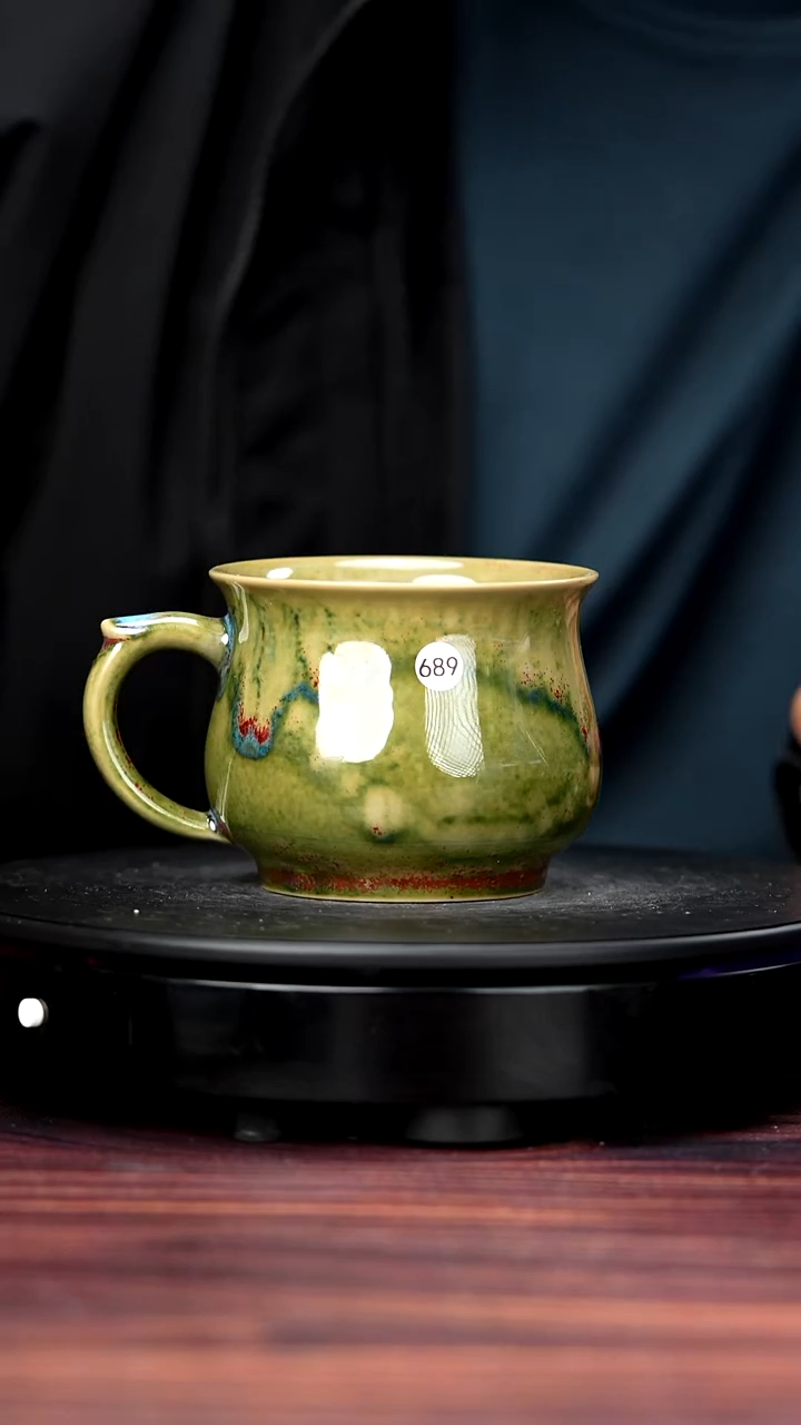 杯子瓷689#李盼龙一级品原矿钧瓷玉兰马克杯