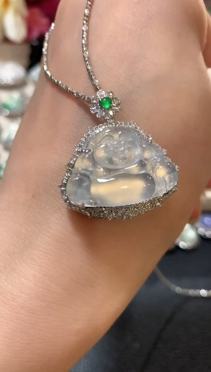 吊坠(不含链)18K金镶嵌翡翠n30 