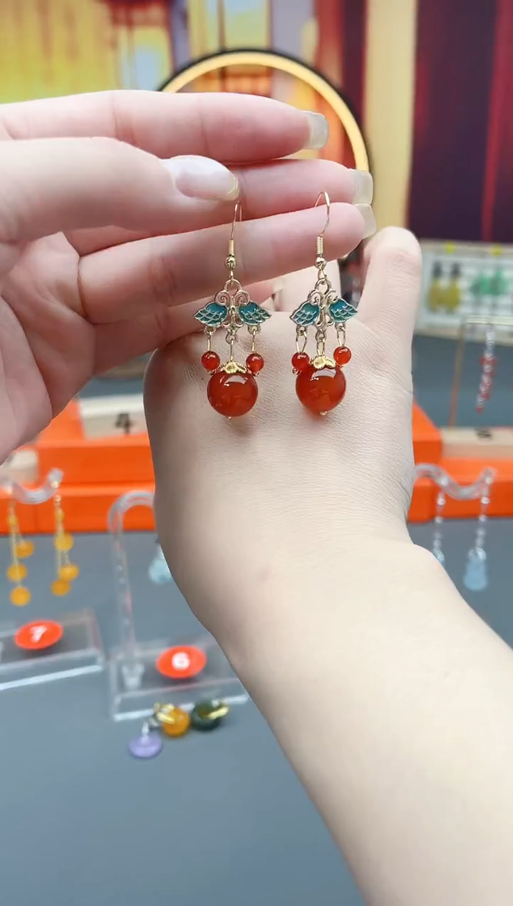 未镶嵌耳钉玛瑙/玉髓530