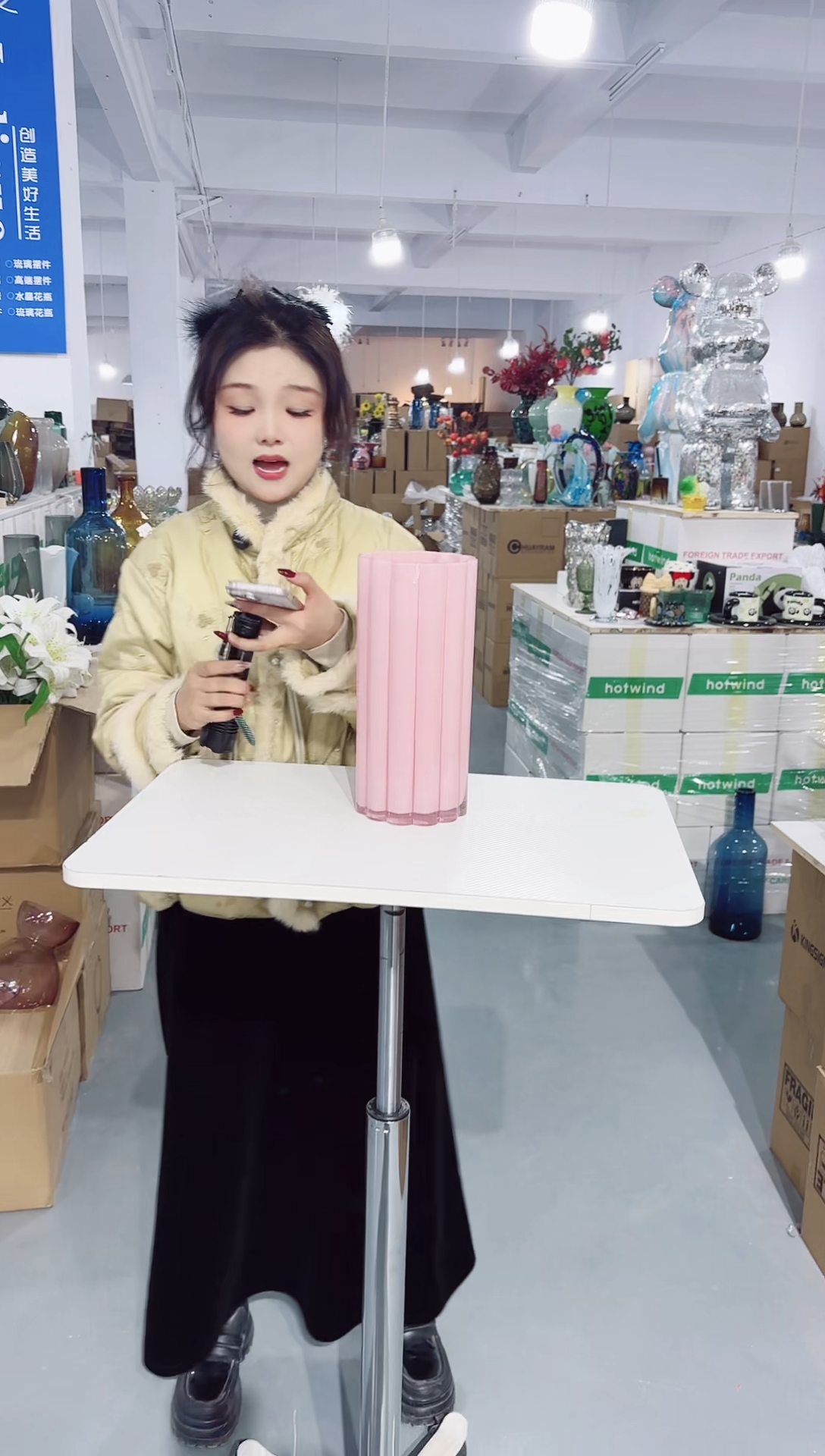 【闪购商品】玻璃私花主义花瓶厂-微瑕--SAFW