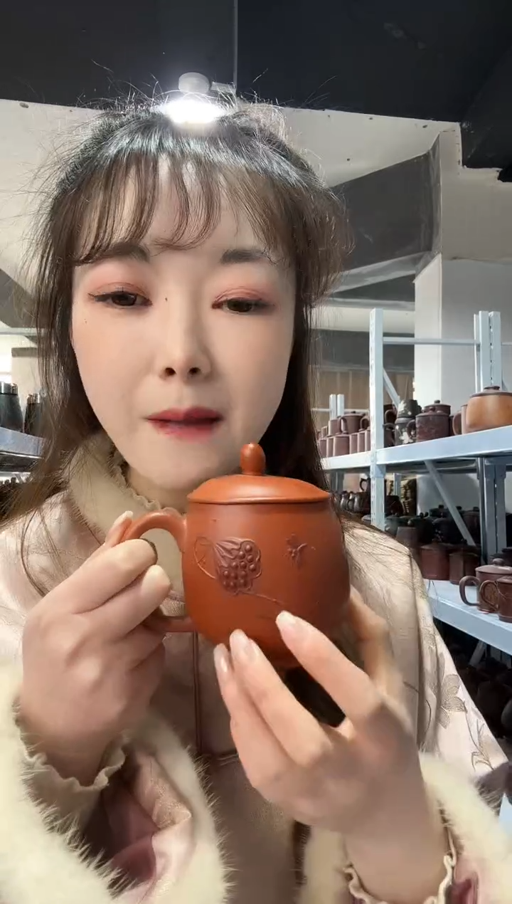 【闪购商品】紫砂盖杯紫砂盖杯朱泥荷花莲蓬