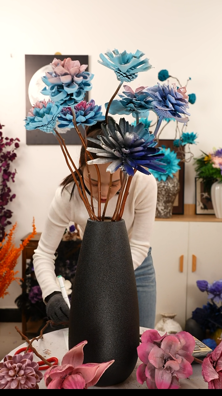 进口油画莲 果壳花 8支 B1