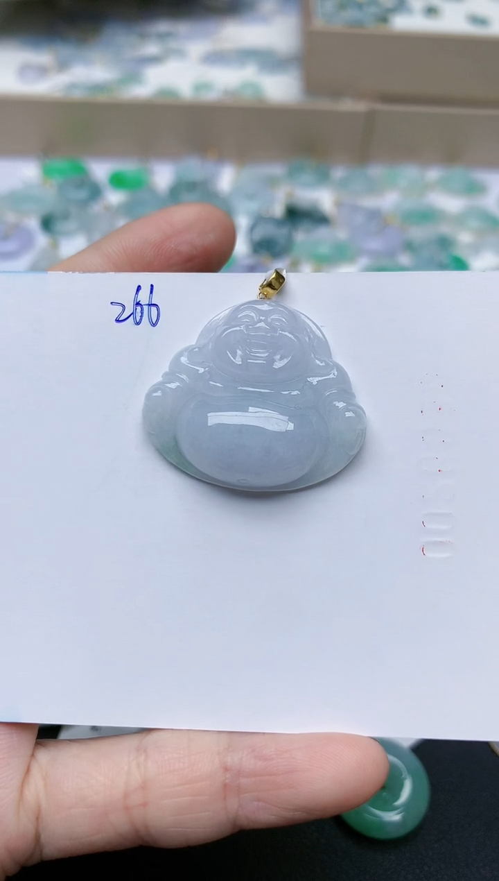 【闪购商品】翡翠颈饰18K金镶嵌天然翡翠A货    