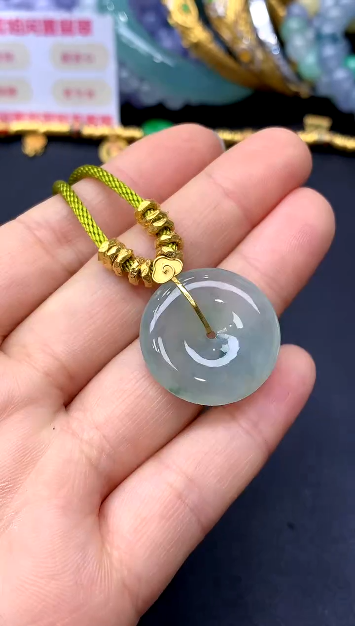 颈饰18K金镶嵌翡翠185-中国好珍宝