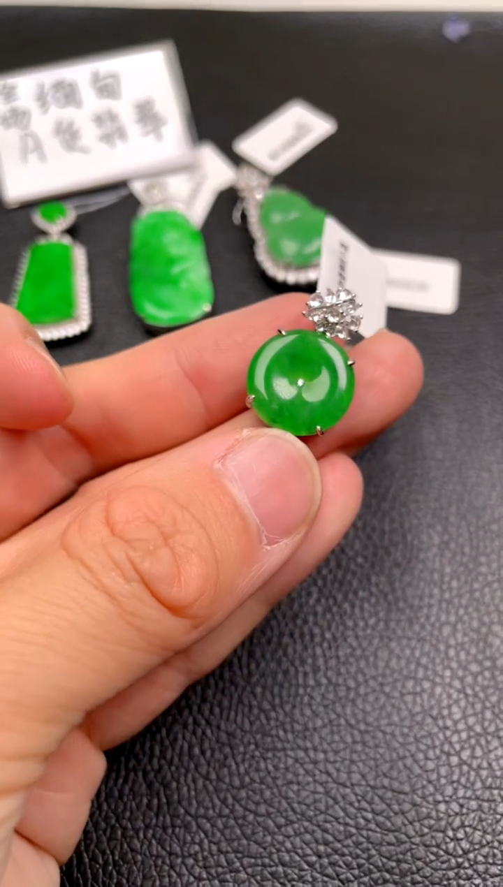 【闪购商品】翡翠银S925镶嵌吊坠(不含链)吊坠