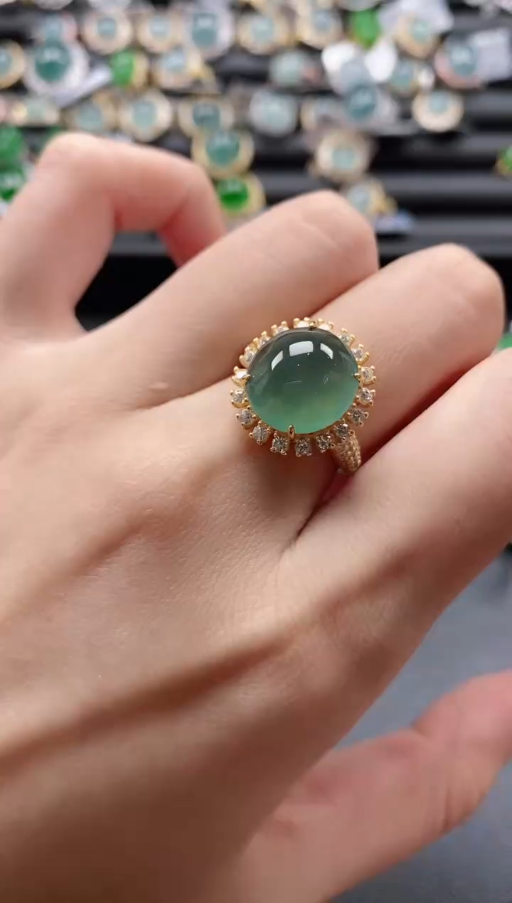 【闪购商品】翡翠戒指银S925镶嵌51511