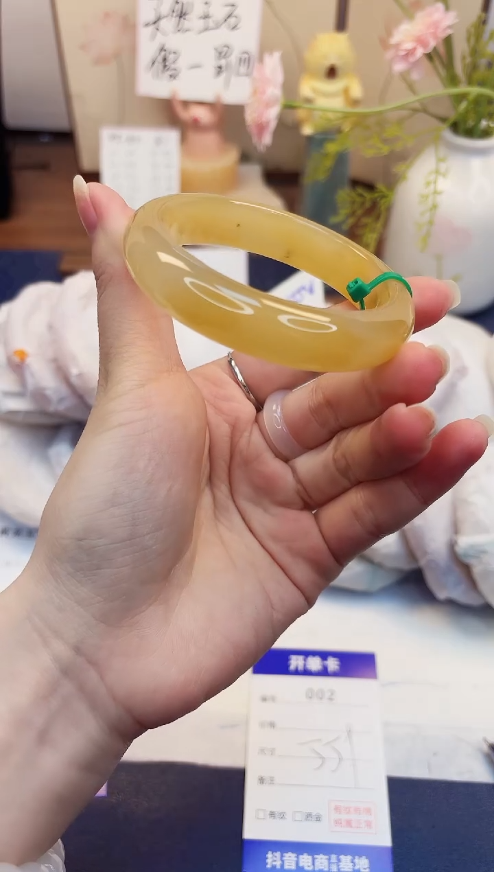 【闪购商品】石英质玉手镯未镶嵌2-财气镯-圈口55