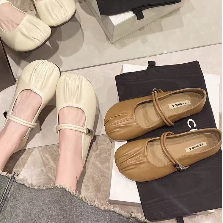 F728平底单鞋女2025春夏季新款浅口温柔晚晚风配裙子玛丽珍豆豆鞋