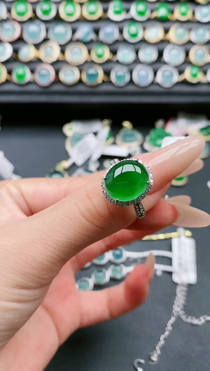 【闪购商品】翡翠戒指银S925镶嵌11111