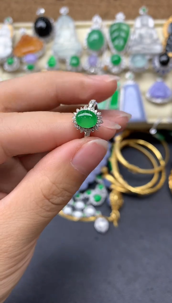 【闪购商品】翡翠戒指18K金镶嵌383-中国好珍宝