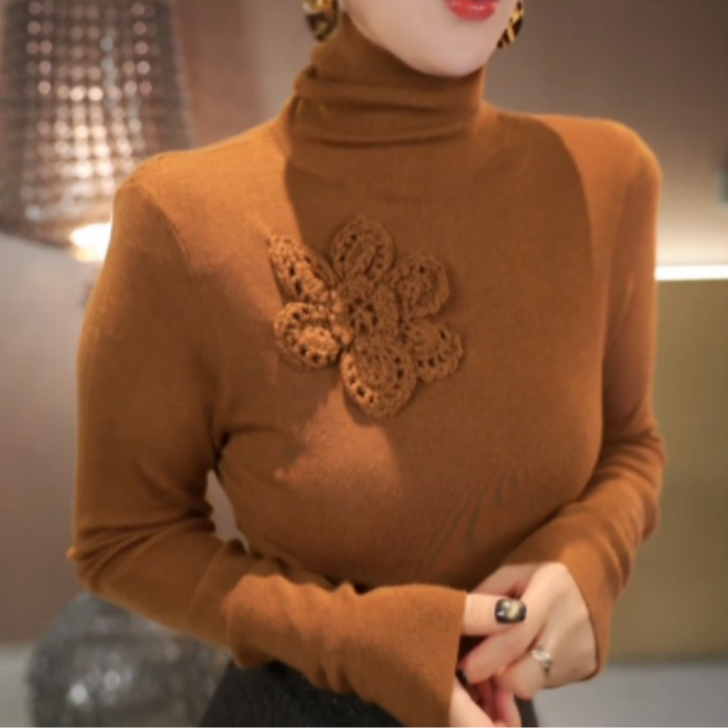 2025冬季新款针织减年休闲百搭显瘦时尚减龄高领长袖上衣女GD1483