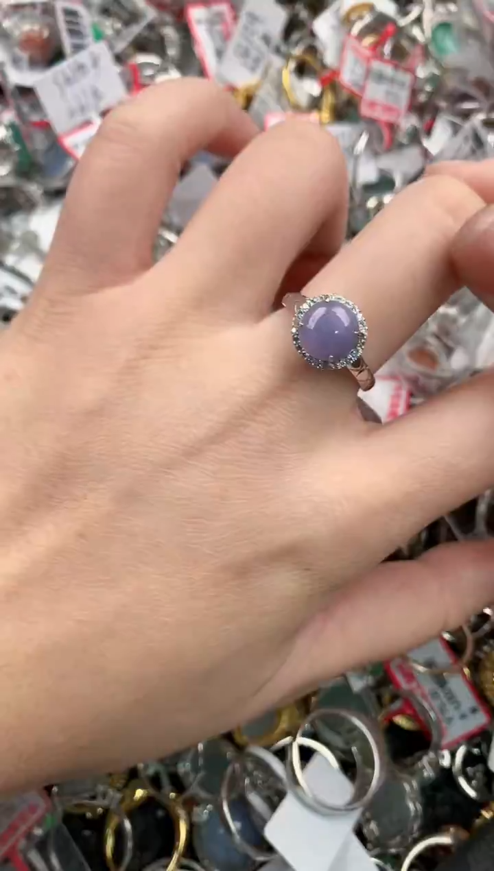 银S925镶嵌戒指翡翠777     1