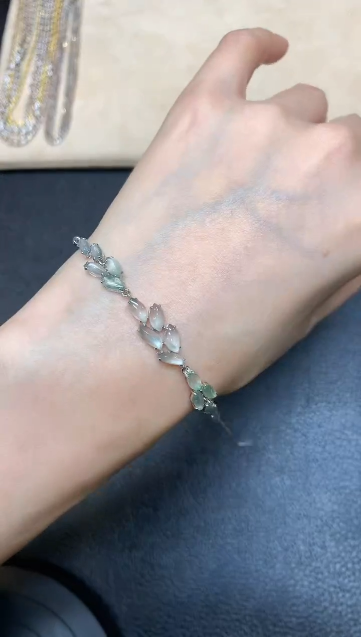【闪购商品】翡翠手链18K金镶嵌【无鉴赏期