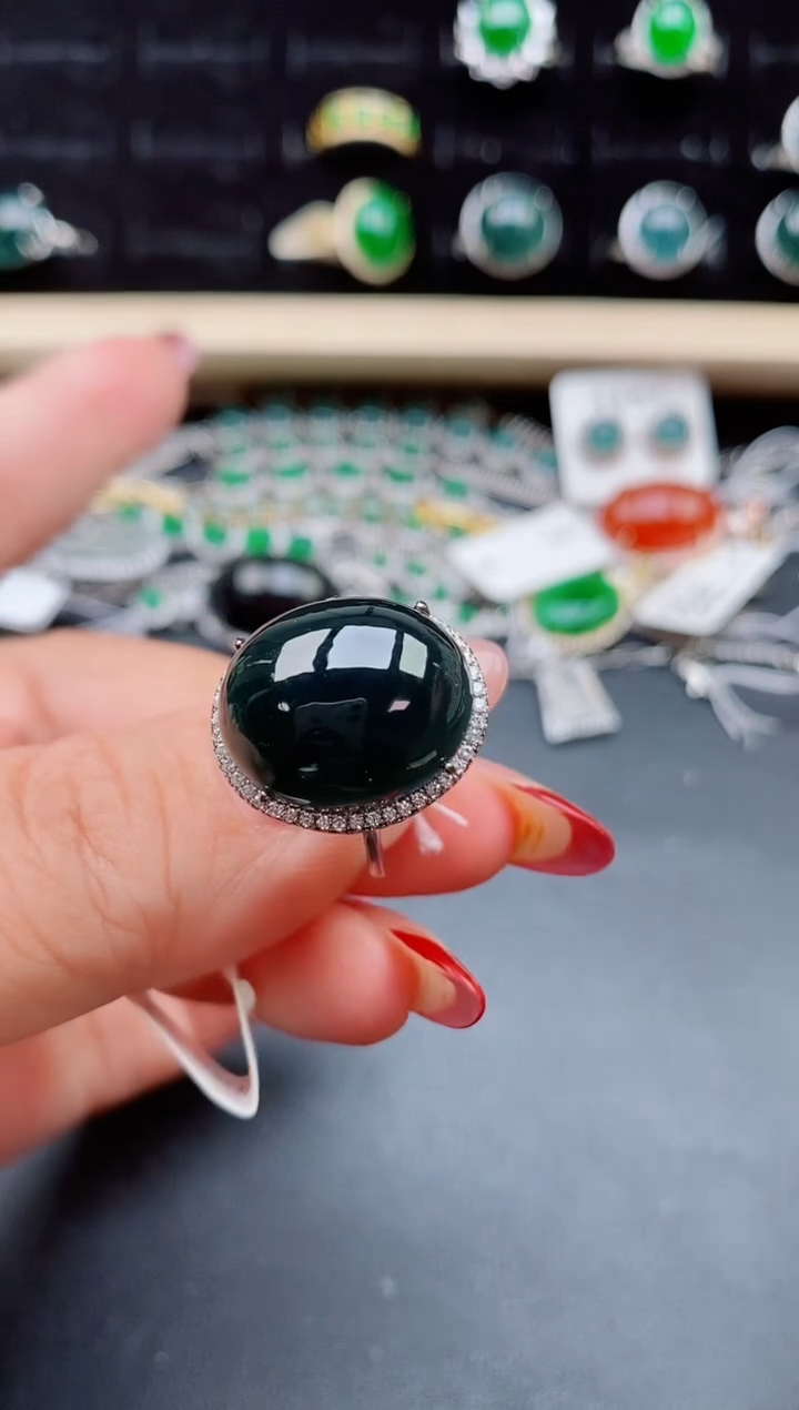 【闪购商品】翡翠戒指银S925镶嵌321321
