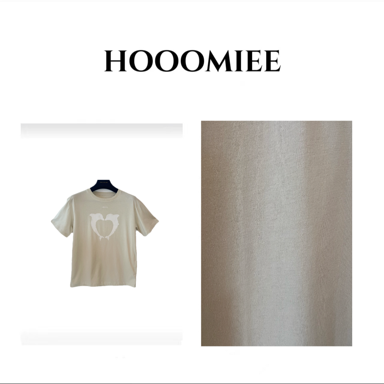 Hooomiee印花海豚图案设计宽松圆领T恤240623