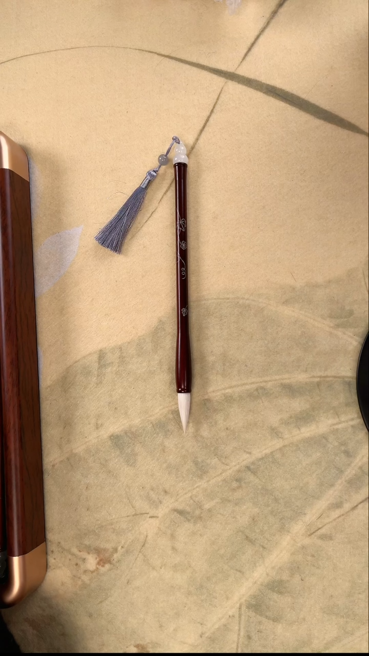 红木葫芦玉石顶羊毫出锋3.0