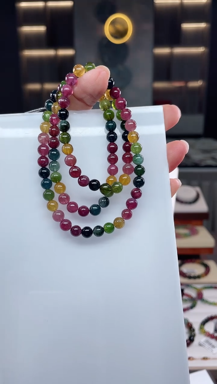 三圈手串未镶嵌碧玺（多样性发一条）Q