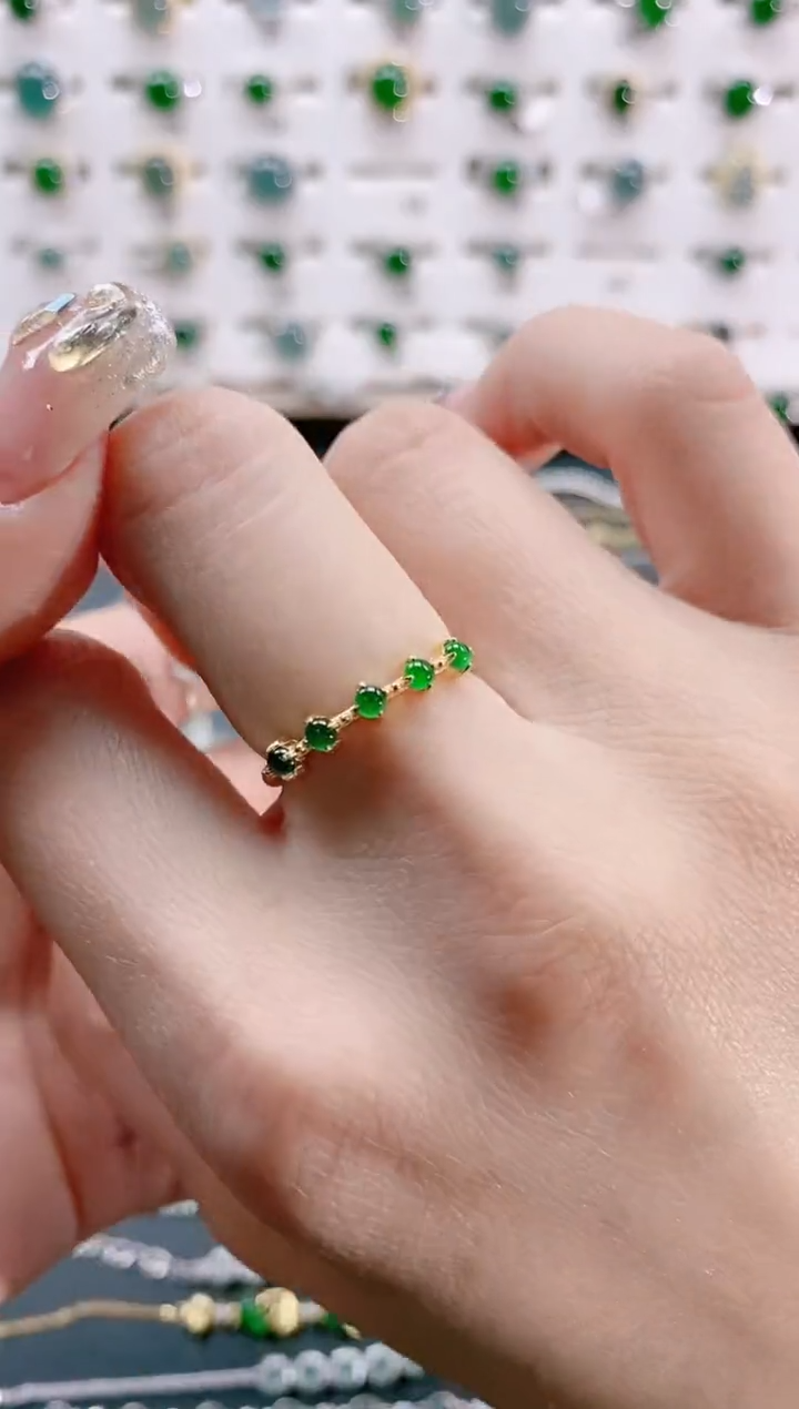 【闪购商品】翡翠戒指银S925镶嵌天然翡翠