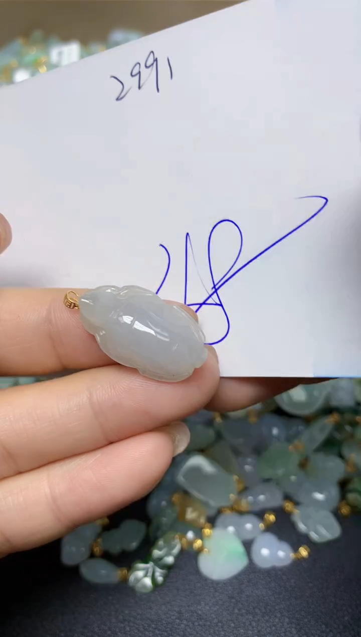 【闪购商品】翡翠挂件18K金镶嵌 天然翡翠A货